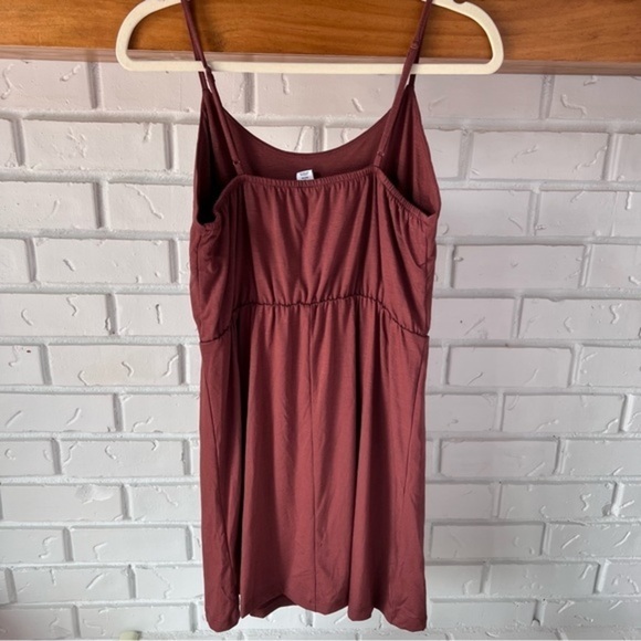 Old Navy Spaghetti Strap Cami Waist Defining Summer Dress, Rust Brown, Size SP - Picture 2 of 6
